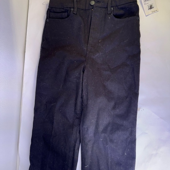 New Black Denim Jean Pants Good American 4 27 28” inseam good curve straight - Picture 1 of 8